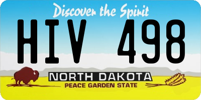 ND license plate HIV498