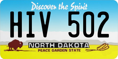 ND license plate HIV502