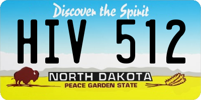 ND license plate HIV512