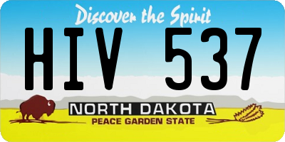 ND license plate HIV537