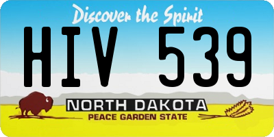 ND license plate HIV539