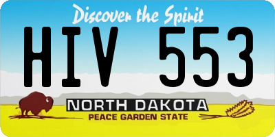 ND license plate HIV553