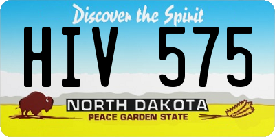 ND license plate HIV575