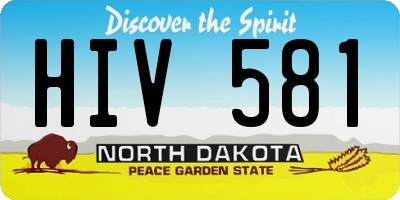 ND license plate HIV581