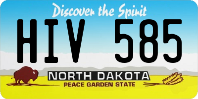 ND license plate HIV585