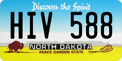 ND license plate HIV588