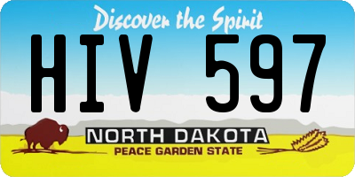ND license plate HIV597