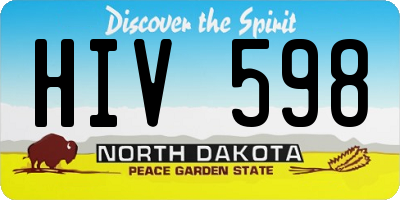ND license plate HIV598