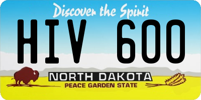 ND license plate HIV600