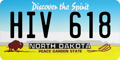ND license plate HIV618