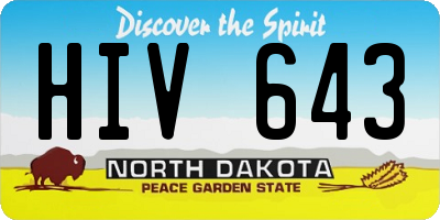 ND license plate HIV643