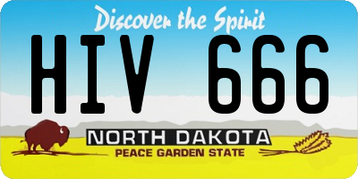 ND license plate HIV666