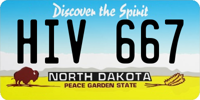 ND license plate HIV667