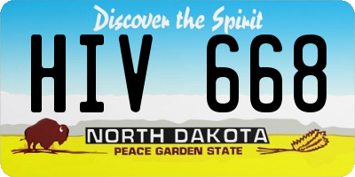 ND license plate HIV668