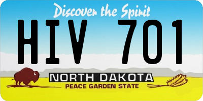 ND license plate HIV701