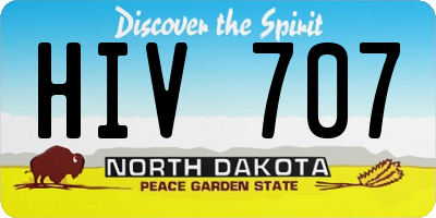 ND license plate HIV707
