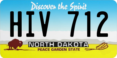 ND license plate HIV712
