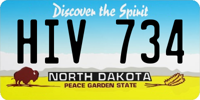 ND license plate HIV734