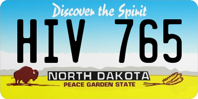 ND license plate HIV765