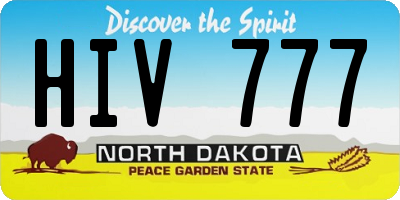 ND license plate HIV777