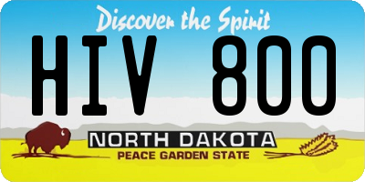 ND license plate HIV800