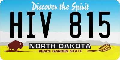 ND license plate HIV815