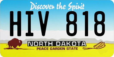 ND license plate HIV818