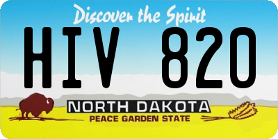 ND license plate HIV820