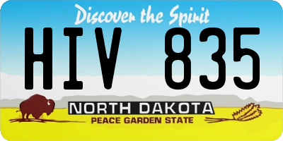 ND license plate HIV835