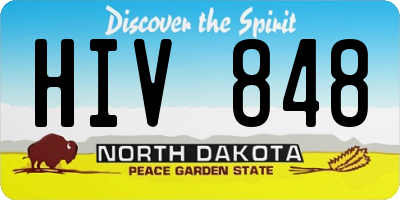 ND license plate HIV848
