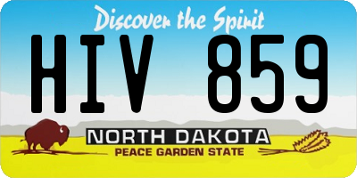ND license plate HIV859