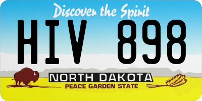 ND license plate HIV898