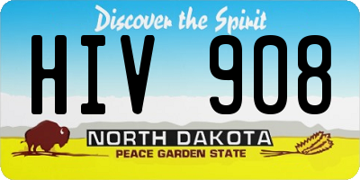 ND license plate HIV908