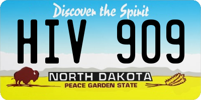 ND license plate HIV909