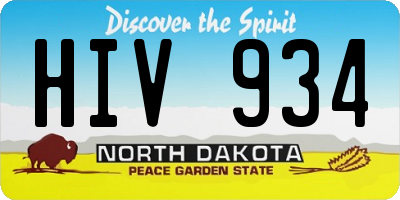 ND license plate HIV934