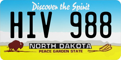 ND license plate HIV988