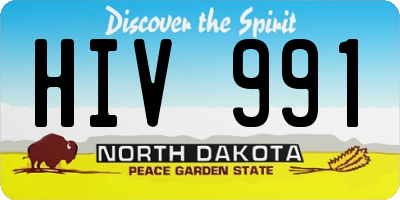 ND license plate HIV991