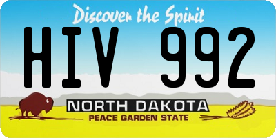 ND license plate HIV992