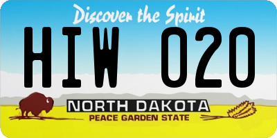 ND license plate HIW020