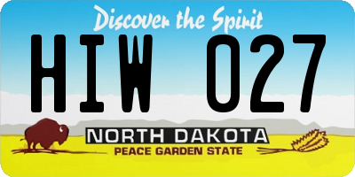 ND license plate HIW027