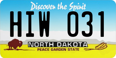 ND license plate HIW031