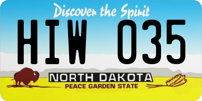 ND license plate HIW035