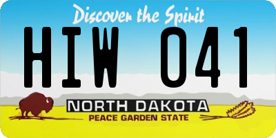 ND license plate HIW041