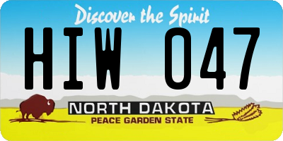ND license plate HIW047