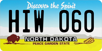 ND license plate HIW060