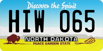 ND license plate HIW065