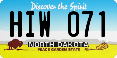 ND license plate HIW071