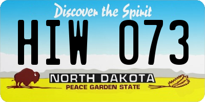 ND license plate HIW073