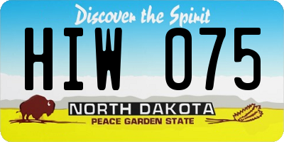 ND license plate HIW075