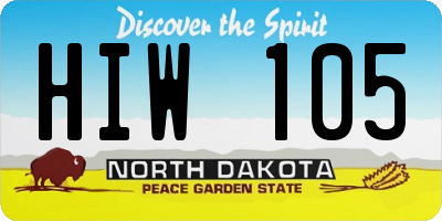 ND license plate HIW105